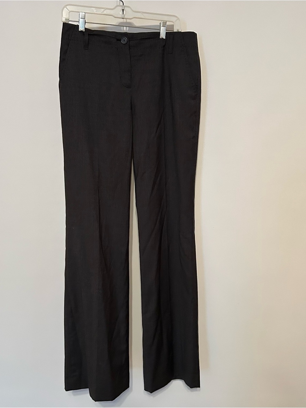 J. Crew Black Pinstripe Straight-Leg Trousers